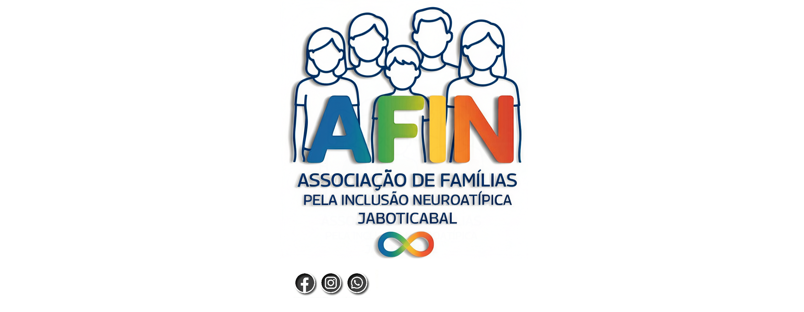 Logo e redes sociais da AFIN Jaboticabal